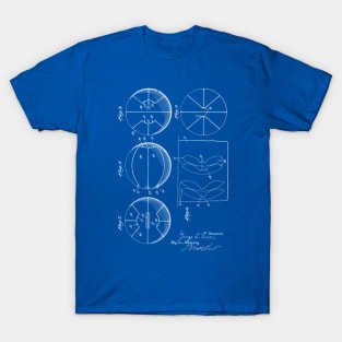 Basketball Vintage Patent Hand Drawing T-Shirt